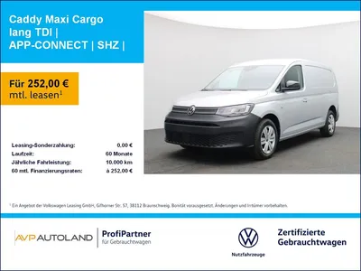 VW Volkswagen Caddy Maxi Cargo lang TDI | APP-CONNECT | SHZ | im Leasing von Null-Leasing