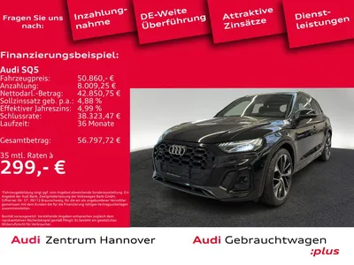Audi Audi SQ5 55 TDI quattro Matrix AHK B&O Kamera Luft Me im Auto Abo von Null-Leasing