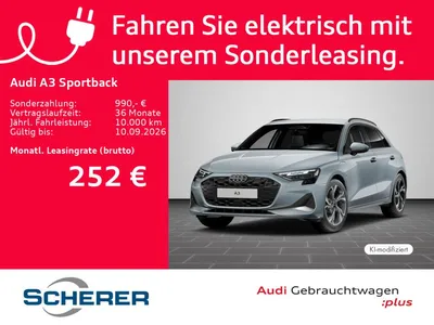Audi Audi A3 Sportback advanced 1.5 TFSI e 150 kW S tronic im Leasing von Null-Leasing