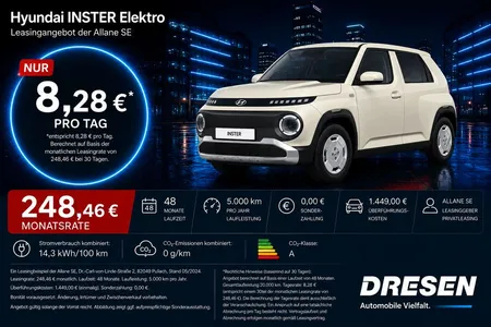 Hyundai Hyundai INSTER Select I Navi I Rückfahrkamera I Spurhalt im Leasing von Null-Leasing