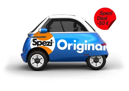 Micro Micro Microlino x Spezi Original – jetzt im Abo mit 50€ monatlichem Rabatt! mittlere Batterie im Auto Abo von Faaren