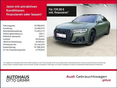 Audi Audi A8 50 TDI quattro Tiptronic Matrix LED B&O im Auto Abo von LeasingMarkt.de