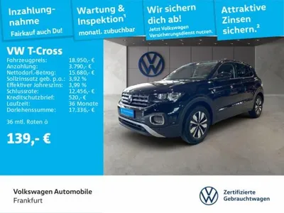 VW Volkswagen T-Cross 1.0 TSI Life Navi 16"Alu "Lane Assist" im Auto Abo von LeasingMarkt.de