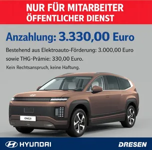 Hyundai Hyundai Hyundai IONIQ 9**NUR FÜR ÖFFENTL.DIENST** I Elektr.Heckkl. I Wärmepumpe I LED I Navi I Sitzheizung im Auto Abo von 9Drive