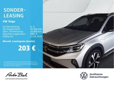 VW Volkswagen Taigo 1.0 TSI DSG Style, Navi, LED-Matrix, Digital Cockpit Pro, App-Connect, ACC im Auto Abo von LeasingMarkt.de
