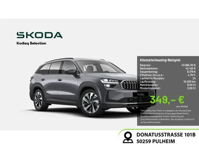 Skoda Skoda Kodiaq Selection 1.5 TSI PANO MATRIX-LED 360° im Leasing von Null-Leasing