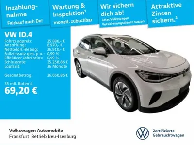 VW Volkswagen ID.4 Pure Performance mit Infotainment-Paket Digitaler Radioempfang DAB+ IQ.LIGHT - LED-Matrix-Scheinwerf im Auto Abo von LeasingMarkt.de