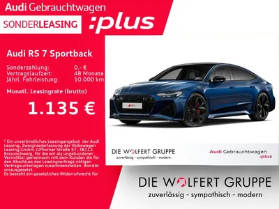 Audi Audi RS 7 Sportback RS-SPORTAGA*PANO*STANDHZG*280KM/H im Leasing von Null-Leasing