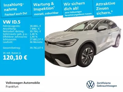 VW Volkswagen ID.5 Pro (77kWh) mit Entertainment-Paket Navi IQ.LIGHT - LED-Matrix-Scheinwerfer Sprachbedienung im Auto Abo von LeasingMarkt.de