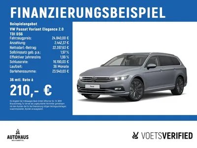 VW Volkswagen Passat Variant Elegance 2.0 TDI  DSG STANDHZG. im Leasing von Null-Leasing