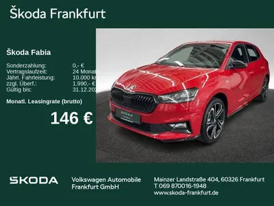 Skoda Skoda Fabia Monte Carlo 1,0 TSI DSG Fahrassistenz/ Win im Leasing von Null-Leasing