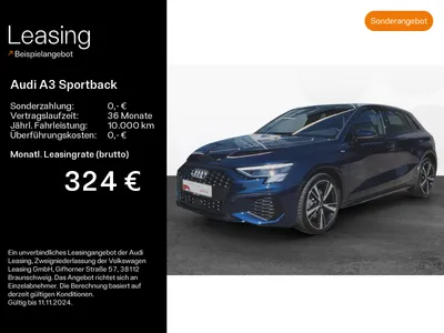 Audi AUDI A3 Sportback 40 TFSIe S line Virtual*Pano*LED im Auto Abo von Null-Leasing