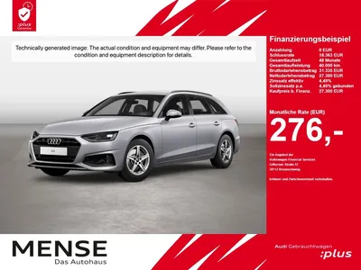 Audi Audi A4 Avant 30 TDI S tronic ACC Navi Akustikglas LM im Leasing von Null-Leasing