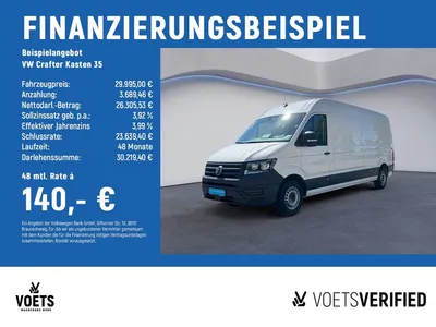 VW Volkswagen Crafter Kasten 35 lang Hochdach KLIMA+PDC+KAM+VO im Leasing von Null-Leasing