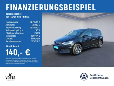 VW Volkswagen Touran 2,0 l TDI DSG Comfortline 7-SITZE+IQ-LI im Leasing von Null-Leasing