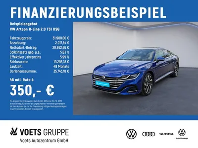 VW Volkswagen Arteon R-Line 2.0 TSI DSG AreaView+PANO+ACC+LED im Leasing von Null-Leasing