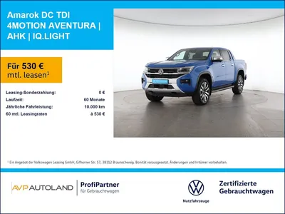 VW Volkswagen Amarok DC TDI 4MOTION AVENTURA | AHK | IQ.LIGHT im Leasing von Null-Leasing