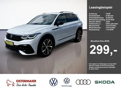 VW Volkswagen Tiguan R 2.0 TSI 320PS DSG.BLACK STYLE.LEDER.MAT im Leasing von Null-Leasing