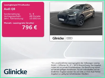 Audi Audi Q8 50 TDI qu. AHK Pano LM 22" B&O 360° Leder Hea im Leasing von Null-Leasing