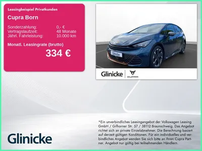 Cupra Cupra Born 170 kW ACC PDC KAM LED Pano Navi im Leasing von Null-Leasing
