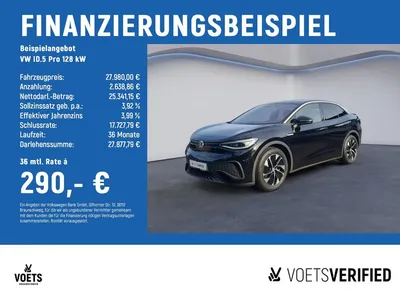 VW Volkswagen ID.5 Pro 128 kW MATRIX-LED+RearView+NAVI im Leasing von Null-Leasing