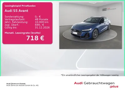Audi Audi S5 Avant 3.0 TFSI qu. S line Matrix Pano HuD B&O im Leasing von Null-Leasing