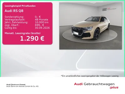 Audi Audi RS Q8 4.0 TFSI quattro Laser B&O AHK HuD Kamera im Leasing von Null-Leasing