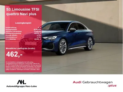 Audi Audi S3 Limousine TFSI quattro Navi plus ACC AUT LED im Leasing von Null-Leasing