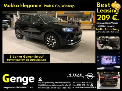 Opel Opel Mokka-e Elegance, Park & Go Paket, Winter-Paket, im Auto Abo von Null-Leasing