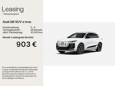 Audi AUDI Q6 SUV e-tron per. TECH-PRO|AHK|B&O|S-LINE|PANO im Auto Abo von Null-Leasing