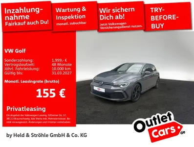 VW Volkswagen Golf 8 R-LINE BLACK 1.5 eTSI DSG AHK IQ.LED NAVI im Leasing von Null-Leasing