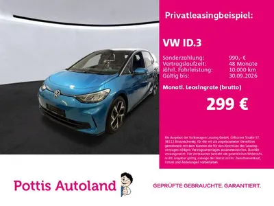 VW Volkswagen ID.3 PRO MOVE KAMERA SITZHZG NAVI PDC LED im Leasing von Null-Leasing
