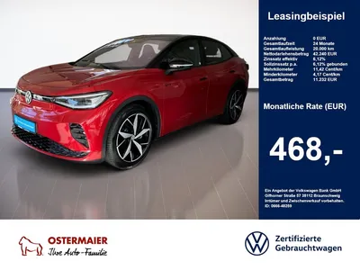 VW Volkswagen ID.5 GTX 340PS 4M NP.77T ACC.5J-G.WÄRMEPUMPE.AHK im Leasing von Null-Leasing