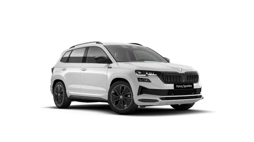 Skoda Skoda Karoq Sportline, 1.5 TSI, 110 kW, 7-Gang DSG, Front im Auto Abo von Faaren