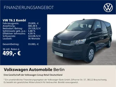 VW Volkswagen T6.1 Kombi L1H1 2.0 TDI DSG Navi Radio PDC im Leasing von LeasingMarkt.de