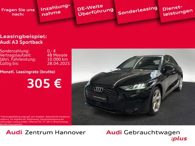 Audi AUDI A3 Sportback Advanced 30 TDI AHK virtual ACC Navi im Auto Abo von Null-Leasing