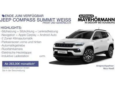 Jeep Jeep Compass Summit Weiß ✨LAGERFAHRZEUG 🚚✨ inkl. Premiumpaket 📦✨ (Beschreibung lesen) im Auto Abo von LeasingMarkt.de