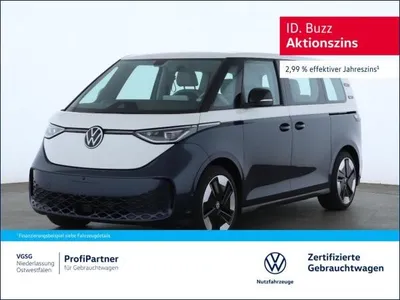 VW Volkswagen ID. Buzz Pro Weiß/ Starlight Blue AHK im Auto Abo von LeasingMarkt.de