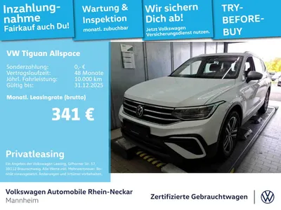 VW Volkswagen Tiguan Allspace 2.0 TDI Life DSG Navi AHK Pano u im Auto Abo von Null-Leasing