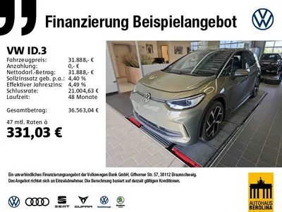 VW Volkswagen ID.3 Pro S *IQ-MATRIX*ACC*360°*AR-HuD*NAV*SHZ* im Auto Abo von Null-Leasing