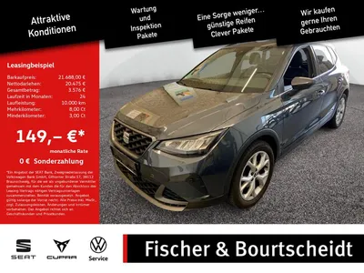 Seat Seat Arona 1.0 TSI FR KAMERA NAVI AHK ACC FACEL. LED im Leasing von Null-Leasing