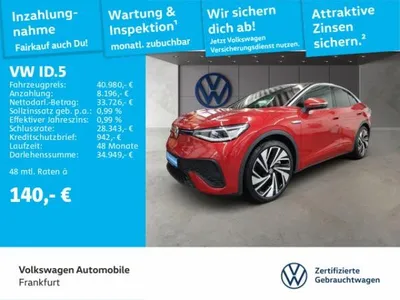 VW Volkswagen ID.5 Pro Performance Navi AHK LED Heckleuchten Sitzheizung Leichtmetallfelgen Perfo im Auto Abo von LeasingMarkt.de