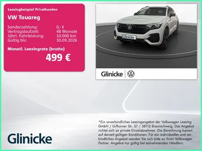 VW Volkswagen Touareg 3.0 TDI R-Line Luft AHK Pano LM 22" 360° im Leasing von Null-Leasing