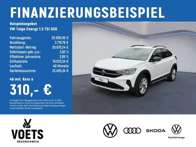 VW Volkswagen Taigo Energy 1.5 TSI DSG KEYLESS+TRAVELASSIST im Leasing von Null-Leasing