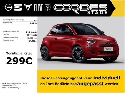 Fiat Fiat 500C Hybrid Cabrio LA PRIMA SHZ Navi PDC im Auto Abo von Null-Leasing