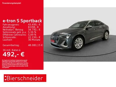 Audi Audi e-tron S Sportback AHK PANO HuD MATRIX im Leasing von Null-Leasing