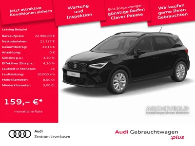 Seat Seat Arona Style NAVI VIRT ACC KAM SHZ CARPLAY LED im Auto Abo von Null-Leasing