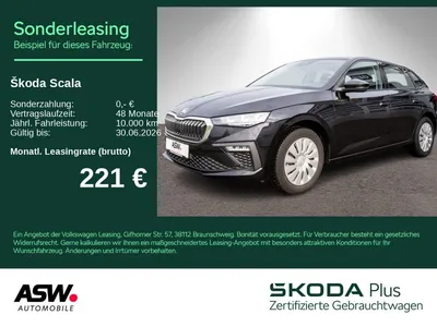 Skoda Skoda Scala Essence 1.0TSI DSG LED Klima PDC SHZ AHK im Leasing von Null-Leasing