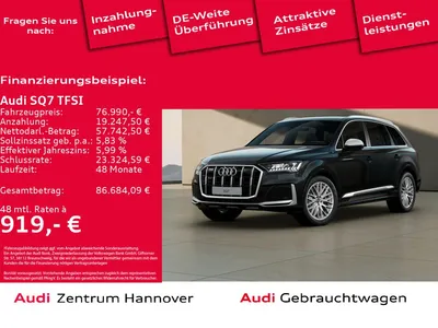 Audi Audi SQ7 TFSI 4,0 TFSI quattro tiptronic Matrix Head- im Auto Abo von Null-Leasing