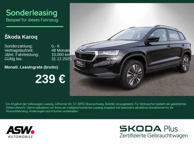 Skoda Skoda Karoq Selection 1.5TSI DSG LED Nav 360° Pano AHK im Auto Abo von Null-Leasing